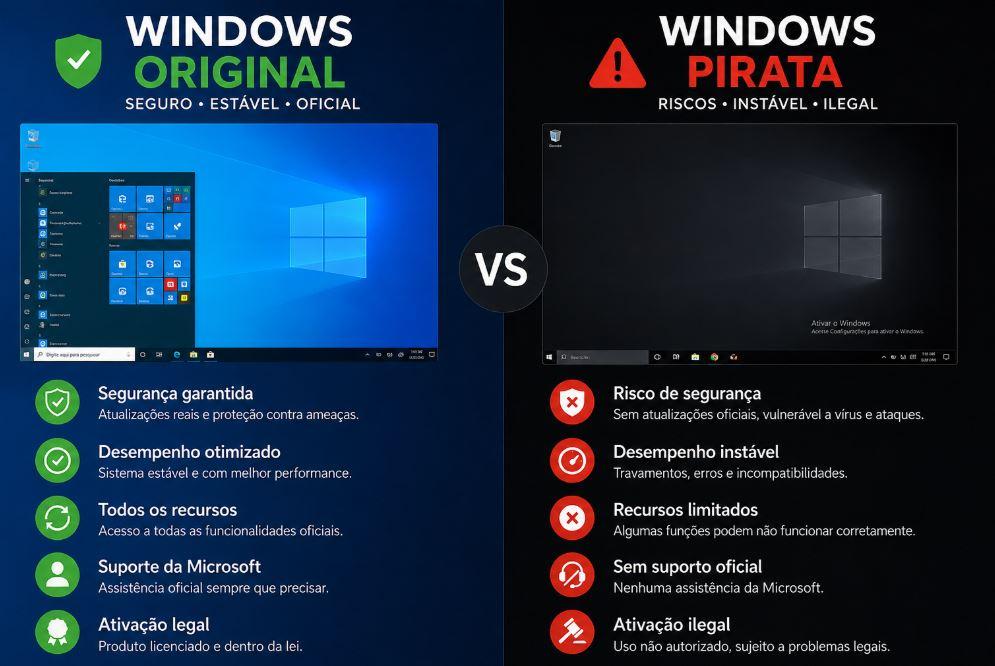 Diferença Entre Windows Original e Pirata